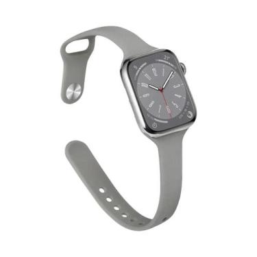 Imagem de Pulseira De Silicone Fina Para Apple Watch 44mm 40mm 38mm 42mm 49mm iW