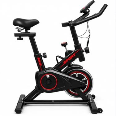 Imagem de BE PLACE Bicicleta Spinning Profissional, Roda de Inércia 13kg, 30 Níveis de Resistência, Suporta 150kg, Computador Multifuncional – Academia em Casa