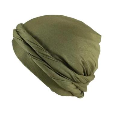 Imagem de Turbante Masculino Vintage De Cetim Modal Elástico Para Cabelo/Acessór