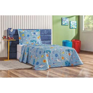 Imagem de Colcha cobre leito solteiro 2,20x1,50 bouti kids 2 peças top - SAFIRA 