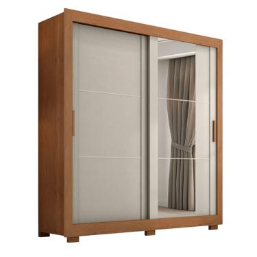 Imagem de Guarda Roupas Casal com Espelho 2 Portas de Correr 4 Gavetas Siena
