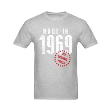 Imagem de Camiseta Casual Masculina Vintage De Algodão Respirável 1969: Tops E C