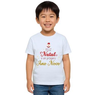 Imagem de Camiseta Feliz Natal Próspero Ano Novo Personalizada - UseP4, Branco, 