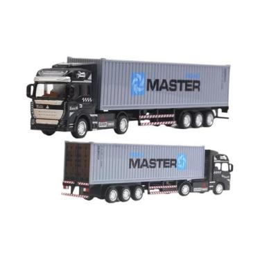 Imagem de 1/48 caminhão contêiner de tamanho grande removível brinquedo de corda