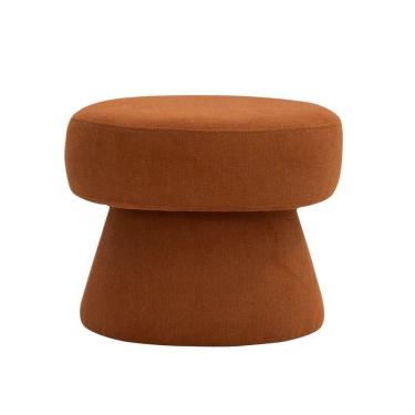 Imagem de Puff Decorativo Redondo Liz Sala De Estar Linho Terracota - Nexta Casa