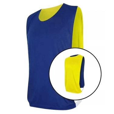 Imagem de Colete Esportivo Dupla Face TRB Azul Marinho e Amarelo