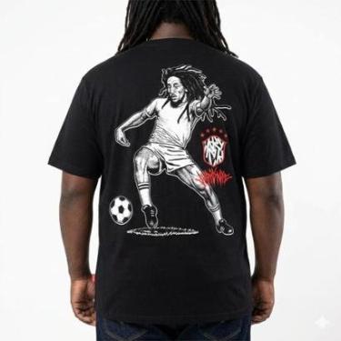 Imagem de Camiseta Chronic Big Bob Marley Futebola Preto 4483-Masculino