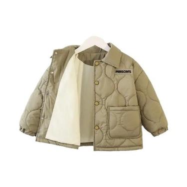 Imagem de Jaqueta De Algodão Grossa De Veludo Para Meninos, Casaco Quente De Cor