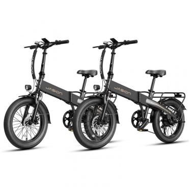 Imagem de Bicicleta elétrica dobrável Jasion EB6 aro 20 alumínio pneu grosso 1000W pico bateria 48V 375Wh kit com 2 unidades 48V 110V