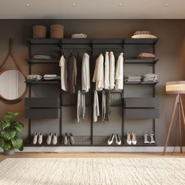 Imagem de Closet Aberto Modulado para Casal 245cm Eminence Preto