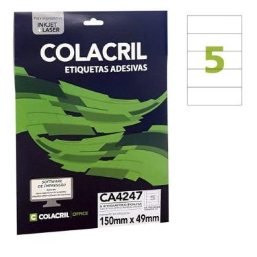 Imagem de Etiqueta Adesiva Colacril A4 CA4247 150x49mm 25Fls