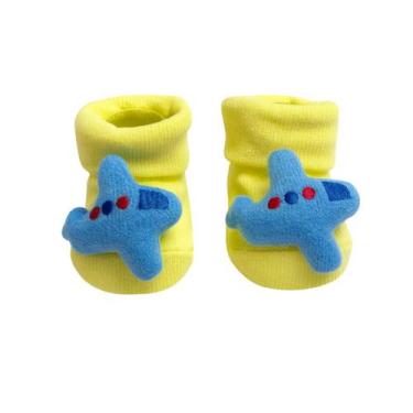 Imagem de Meia Antiderrapante para Bebê 0 a 12 Meses 3d Bichinhos - Plin Baby, A