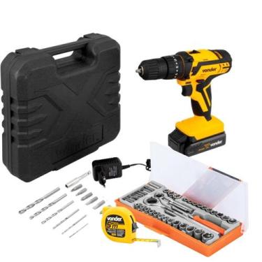 Imagem de Furadeira Parafusadeira De Impacto Com Jogo De Soquetes 40 Peças - Von