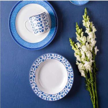Imagem de Jogo Jantar 16 Peças Secret Garden 02 Azul Germer Porcelanas