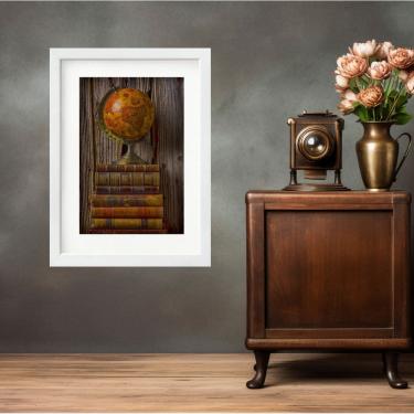 Imagem de Quadro Vintage Globo Terrestre - 60x48cm