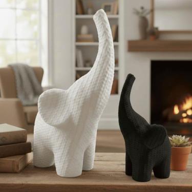 Imagem de Elefante Decorativo Efeito Crochê  Design Moderno e Charmoso para Sua 