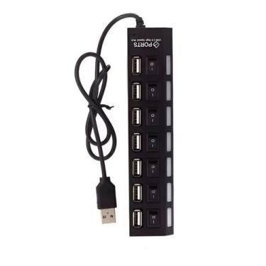 Imagem de Hub Cabo Usb 2.0 Extensor Adaptador 7 Portas Hd Pen Drive - Dolce Maga