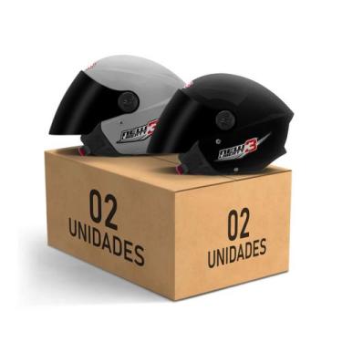 Imagem de Kit 2 Capacetes New Liberty 3 Aberto Viseira Fumê Pro Tork Masculino F