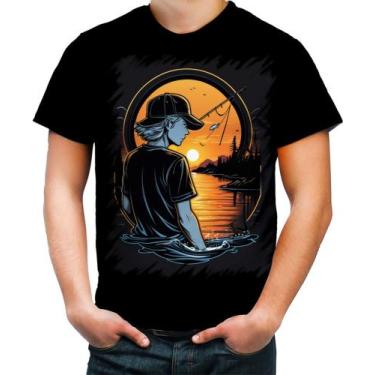 Imagem de Camiseta Colorida Pesca Esportiva Pôr do Sol Peixes 23 - Kasubeck Stor