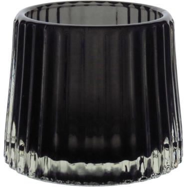 Imagem de CASTIÇAL DECORATIVO PORTA VELA HOME&CO VIDRO 8x7x7cm FUME