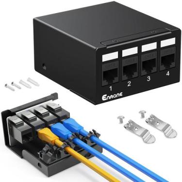 Imagem de Painel de patch Enmane CAT6 de 4 portas UTP Network 1U à prova de poei