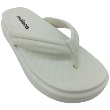 Imagem de Chinelo Moleca Feminino Sintético Liso Calce Fácil, Branco off, 35