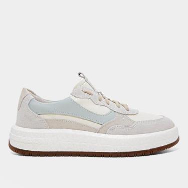 Imagem de Tênis Democrata Drake Pulse Knit Feminino, Off white, Azul, 35