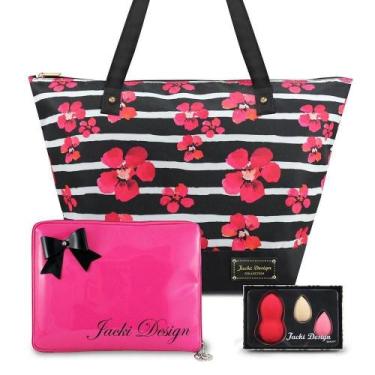 Imagem de Kit Bolsa Shopper, Capa P/ Tablet, Esponja 3pcs - Salmão Pink - Jacki 