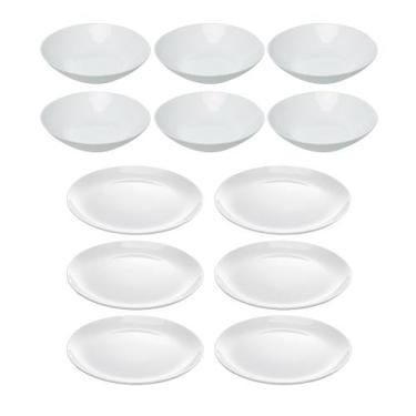 Imagem de Conjunto de Pratos Fundo e Raso de Jantar Essenza Opaline  20cm e 27cm