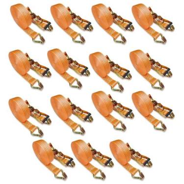 Imagem de Kit 15 Catraca E Cinta 10m 45mm Gancho J 5 Ton Caminhão - Med Utilidad