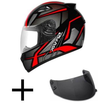 Imagem de Capacete Ebf New Spark Spider Preto e Vermelho Mais Viseira Fumê, 58