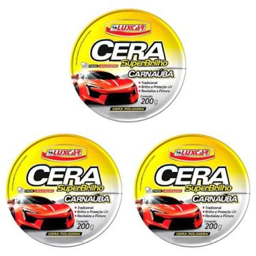 Imagem de 3x Cera Pasta Automotiva Superbrilho 200g Carnaúba - Luxcar