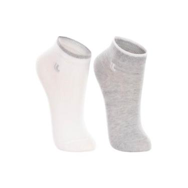 Imagem de Meia Infantil Lupo 02835 Cano Ku Kit Com 2 Curto, Cinza, Branco, 24-29