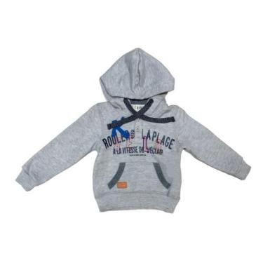 Imagem de Blusa Moletom Infantil Menino Touca  - Kiki&Mily, Cinza, 3