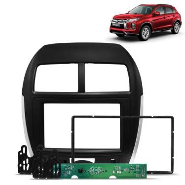 Imagem de Moldura Do Painel 2 Din Asx 2010 a 2021 Preto Com Placa Parking Contro