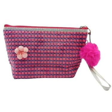 Imagem de Nécessaire Pasta Rosa e Roxo PomPom 4959 - Grazzy Moda e Acessórios