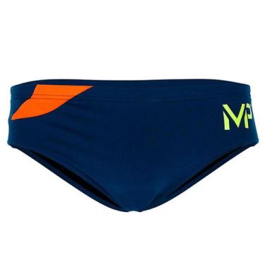 Imagem de Sunga de Natação Phelps Splice Brief 8cm  Training Marinho/Laranja (22