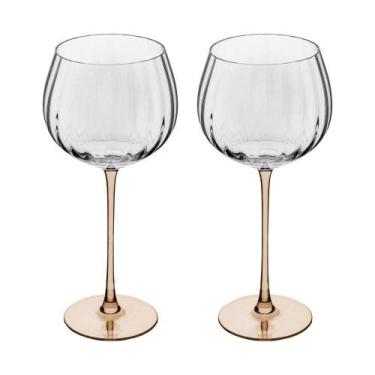 Imagem de Conjunto 02 Taças Para Vinho De Vidro 620ml Com Haste âmbar Classic Wo