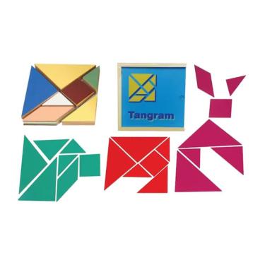 Imagem de Brinquedo Educativo Tangram em Madeira 185SC 70 Peças MDF Raciocínio Lógico Sonho de Criança