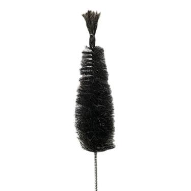 Imagem de Escova Lava Tubo Crina Natural com Cabo Arame Retorcido Haste Flexível Cilíndrica para Tubulações