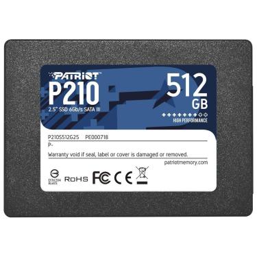 Imagem de SSD Patriot P210 512GB Sata 3 com Alta Velocidade e Desempenho Confiável - P210S512G25