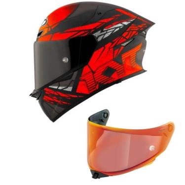 Imagem de Capacete KYT TT Revo Combustion Preto e Vermelho Mais Viseira Vermelha