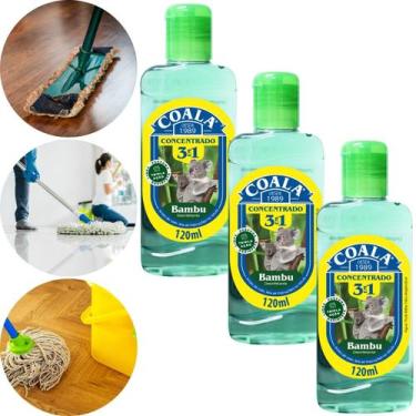 Imagem de KIT 3 DESINFETANTE CONCENTRADO COALA 3 EM 1 FRASCO 120ml BAMBU
