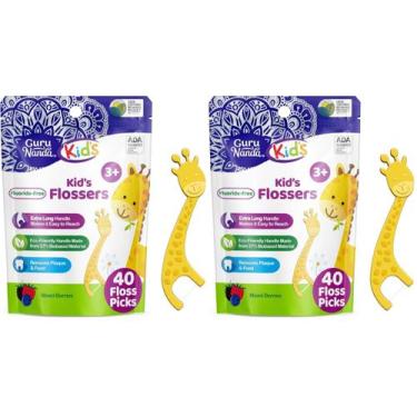 Imagem de Passa-fio dental infantil GuruNanda  40 unidades (2 pacotes)