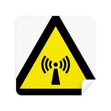 Imagem de Warning Symbol Yellow Black Radiation Triangle Glasses Cloth Screen Cleaner Suede Fabric 2 Pack