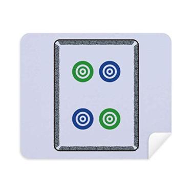 Imagem de Pano de limpeza Mahjong Circle Dots 4 azulejos padrão limpador de tela 2 peças tecido de camurça