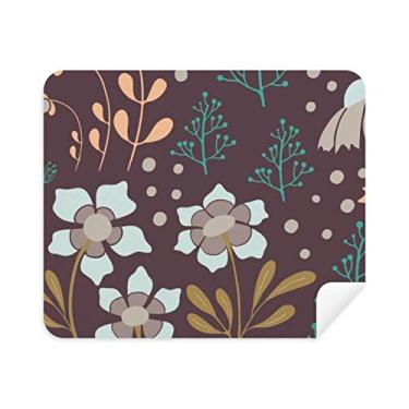 Imagem de Pano de limpeza de tela para telefone com tinta de flor marrom e flor 2 peças tecido de camurça