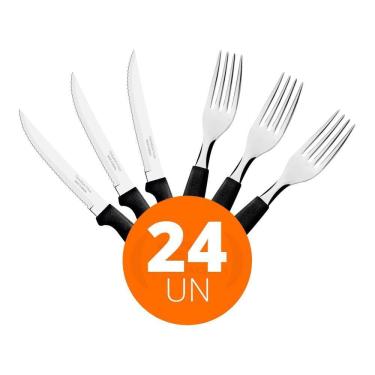 Imagem de Jogo De Faca E Garfo Ipanema 24Pç Aço Inox Ptop - Tramontina