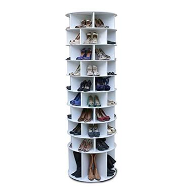 Imagem de Multidecor Sapateira Giratória Com Divisória Para Botas 2.25m Branca - 60 Pares - Estilo Moderno - Adaptável para Unissex