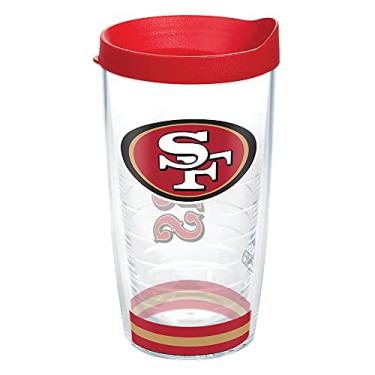 Imagem de Tervis Feito nos EUA parede dupla NFL San Francisco 49ers Arctic copo isolado mantém as bebidas frias e quentes, 473 g, transparente